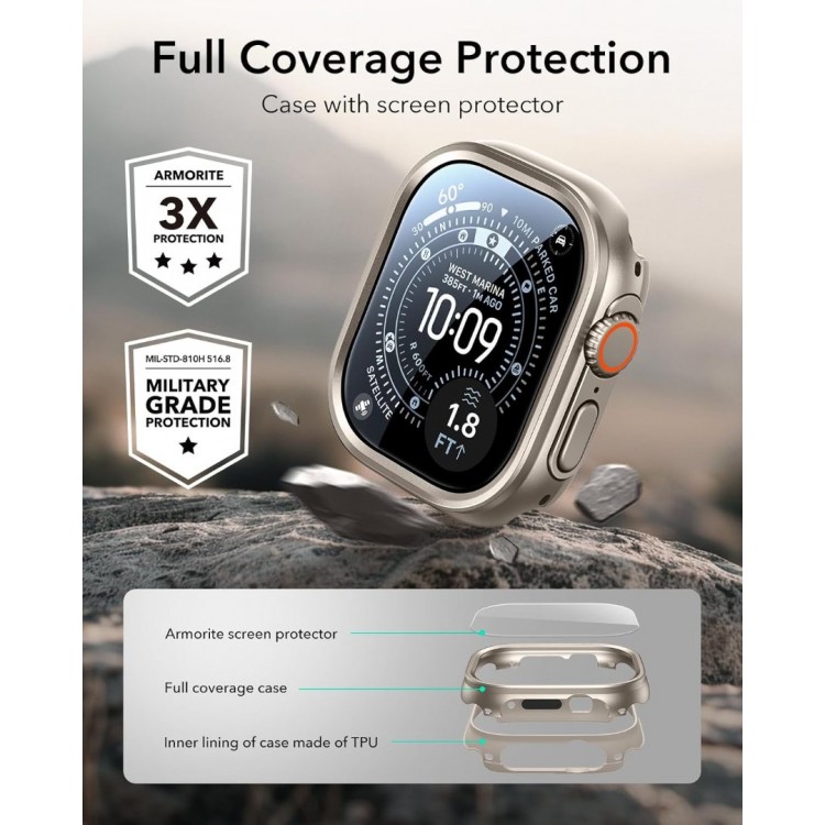 Θήκη ESR Armorite Protection Set για APPLE WATCH Ultra 1 / Ultra 2/ Ultra 3 49 MM - ΤΙΤΑΝΙΟ
