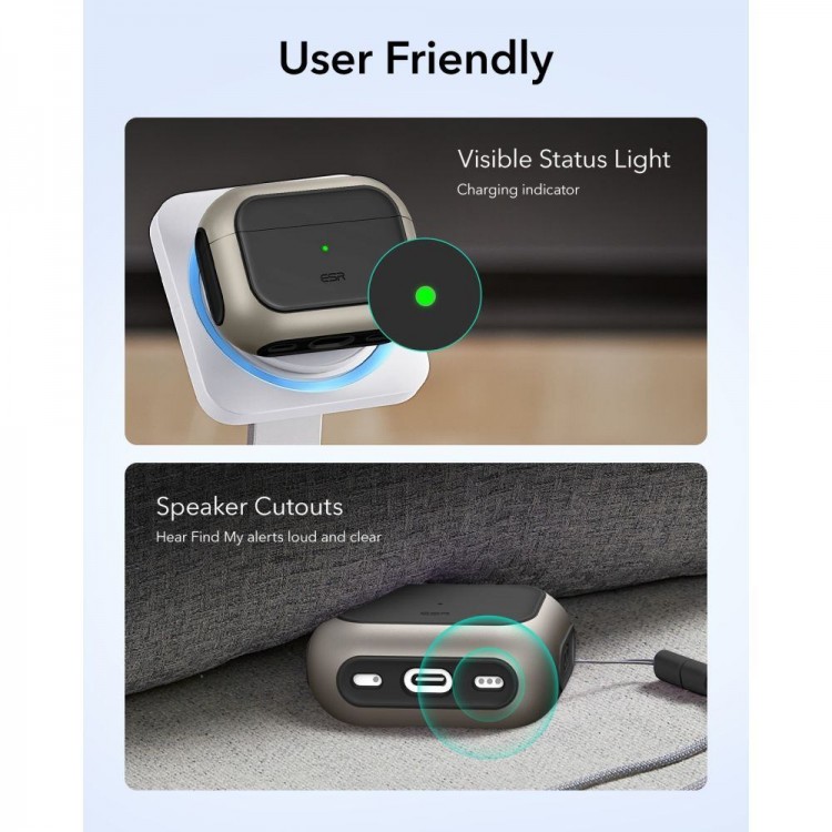 Θήκη ESR ORBIT Hybrid HALOLOCK MAGSAFE για Apple AirPods PRO 3 2025 - ΜΑΥΡΟ TITANIUM
