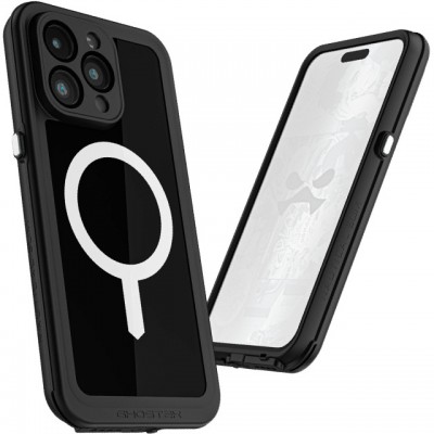 ΘΗΚΗ GHOSTEK NAUTICAL SLIM MAGSAFE ΑΔΙΑΒΡΟΧΗ για APPLE IPHONE 15 PRO MAX 6.7 2023 - ΔΙΑΦΑΝΟ ΜΑΥΡΟ - GHOCAS3622