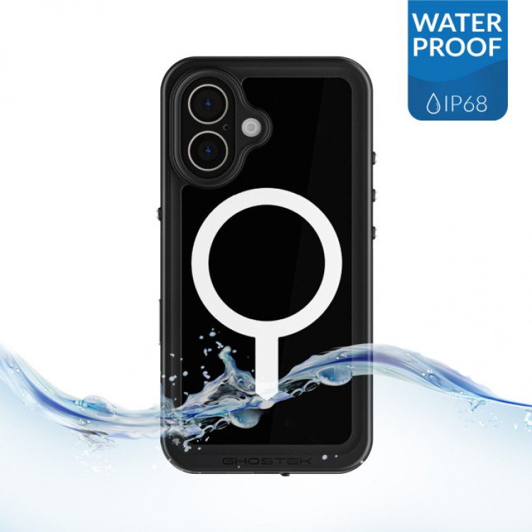 ΘΗΚΗ GHOSTEK NAUTICAL SLIM MAGSAFE ΑΔΙΑΒΡΟΧΗ για APPLE IPHONE 16 6.1 2024 - ΔΙΑΦΑΝΟ/ΜΑΥΡΟ - GHOCAS3900