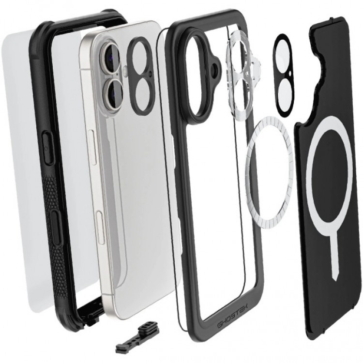 ΘΗΚΗ GHOSTEK NAUTICAL SLIM MAGSAFE ΑΔΙΑΒΡΟΧΗ για APPLE IPHONE 16 6.1 2024 - ΔΙΑΦΑΝΟ/ΜΑΥΡΟ - GHOCAS3900