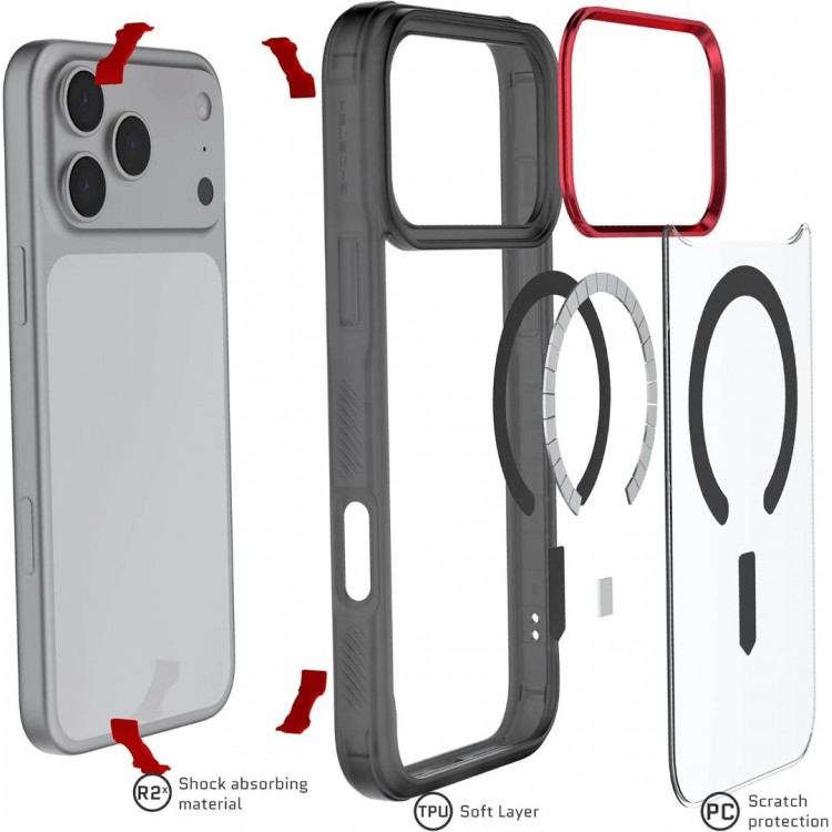 ΘΗΚΗ GHOSTEK Covert Protective Slim για APPLE iPhone 17 Pro Max 6.9 5G 2025 - SMOKE ΓΚΡΙ - GHOCAS4230