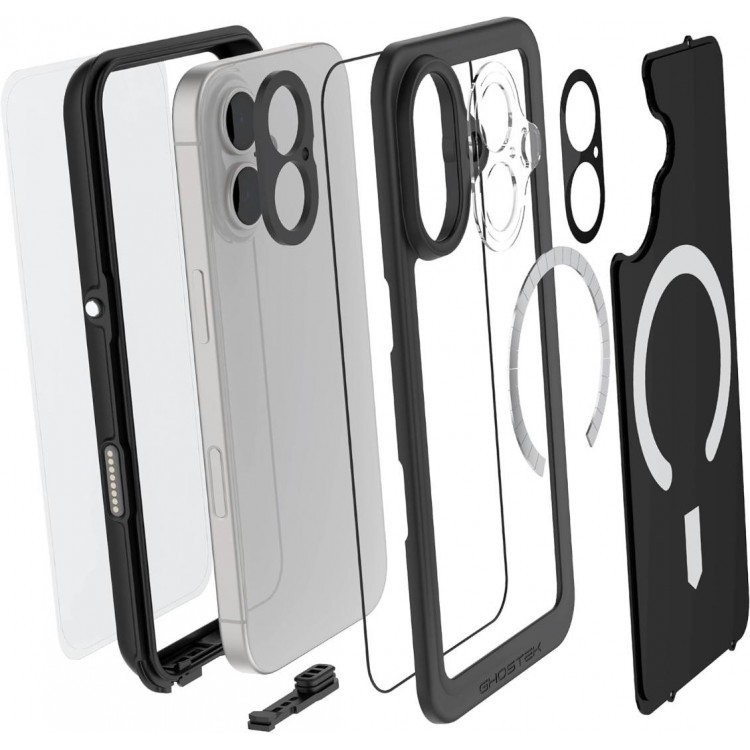 ΘΗΚΗ GHOSTEK NAUTICAL SLIM MAGSAFE ΑΔΙΑΒΡΟΧΗ για APPLE IPHONE 17 6.3 5G 2025 - ΜΑΥΡΟ - GHOCAS4320