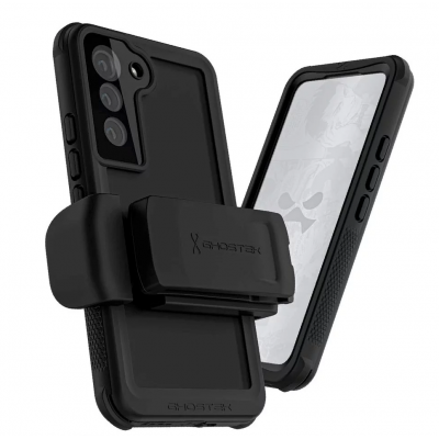 ΘΗΚΗ GHOSTEK NAUTICAL 4 Extreme ΑΔΙΑΒΡΟΧΗ με κλιπ ΖΩΝΗΣ , για Samsung Galaxy S22+ PLUS 5G 2022 - ΔΙΑΦΑΝΟ/ΜΑΥΡΟ - GHOCAS3027