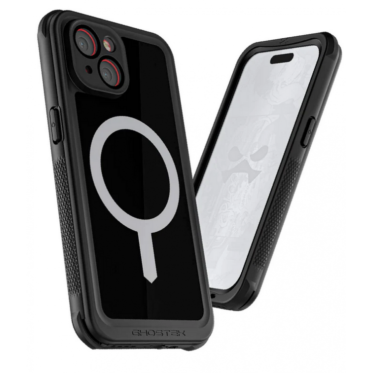 ΘΗΚΗ GHOSTEK NAUTICAL 4 MAGSAFE ΑΔΙΑΒΡΟΧΗ με κλιπ ζώνης, για APPLE IPHONE 15 6.1 2023 - ΜΑΥΡΟ - GHOCAS3608