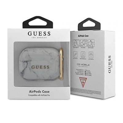 Θήκη Guess Hardcase 4G Printed για Apple AirPods Pro - Marble - GUACAPTPUMAWH