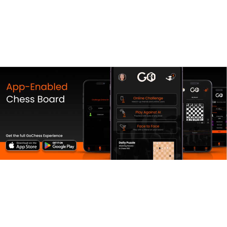 Particula GoChess Mini, AI Electronic Chess Board, Connected Σκακιέρα με βοήθεια προπονητή, Μαγνητικούς αισθητήρες & Mobile App - PA-GCHSN1-MINI
