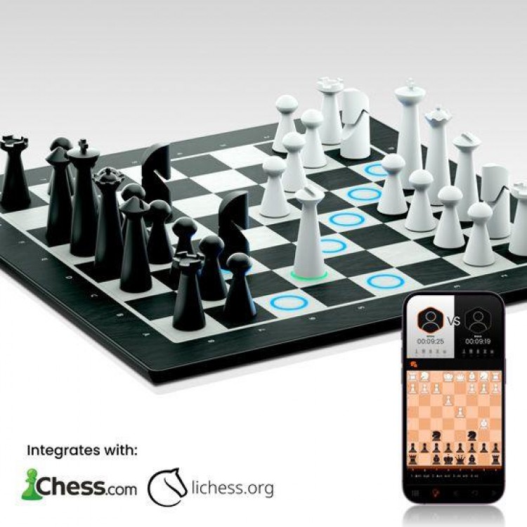 Particula GoChess Mini, AI Electronic Chess Board, Connected Σκακιέρα με βοήθεια προπονητή, Μαγνητικούς αισθητήρες & Mobile App - PA-GCHSN1-MINI