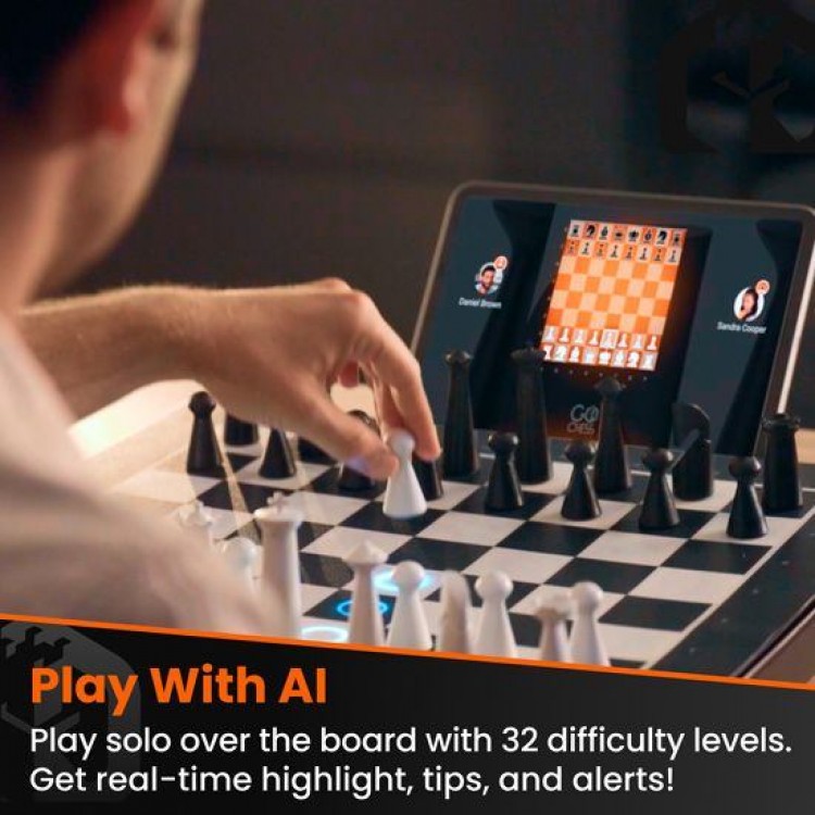 Particula GoChess Mini, AI Electronic Chess Board, Connected Σκακιέρα με βοήθεια προπονητή, Μαγνητικούς αισθητήρες & Mobile App - PA-GCHSN1-MINI