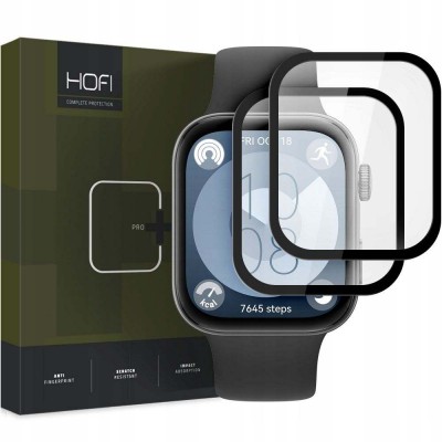 HOFI Γυαλί προστασίας HYBRID PRO PLUS για HUAWEI WATCH FIT 3 / 4 - ΜΑΥΡΟ - 2 ΤΕΜ.
