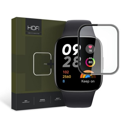 HOFI TEMPERED GLASS Anti-Explosion Screen Protector PRO PLUS for XIAOMI REDMI WATCH 3 - ΜΑΥΡΟ