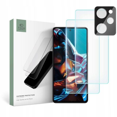 Tech Protect Supreme Set Γυαλί Προστασίας 9H για Xiaomi POCO X5 Pro 5G Clear και ΓΥΑΛΙ Camera - [2+1 PACK] - ΔΙΑΦΑΝΟ