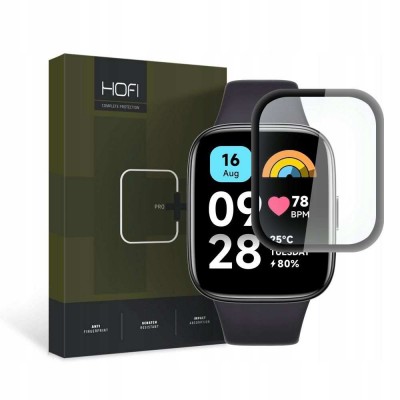 HOFI TEMPERED GLASS Anti-Explosion Screen Protector PRO PLUS for XIAOMI REDMI WATCH 3 ACTIVE - ΜΑΥΡΟ