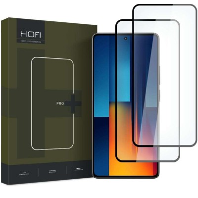 HOFI Γυαλί προστασίας GLASS PRO PLUS για XIAOMI POCO POCO M6 PRO 4G / LTE - ΜΑΥΡΟ - 2 TEM.