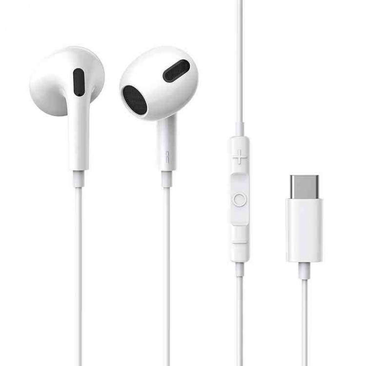 Baseus Encok 17 USB-C Ακουστικά Hands-Free TYPE C με εργονομικά Ear Pads - ΛΕΥΚΟ