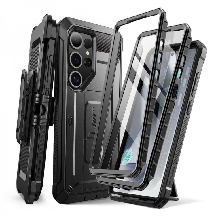 Θήκη SUPCASE UNICORN BEETLE PRO για SAMSUNG GALAXY S25 ULTRA 5G 2025, 2-ΣΕΤ - ΜΑΥΡΟ