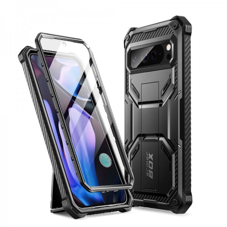 Θήκη SUPCASE IBLSN ARMORBOX  με Προστατευτικό οθήνης και Βάση για GOOGLE PIXEL 9 PRO XL - ΜΑΥΡΟ