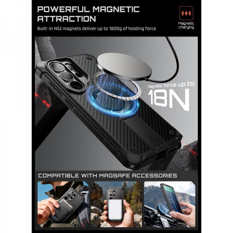 Θήκη SUPCASE UNICORN BEETLE PRO MAG MAGSAFE για SAMSUNG GALAXY S26 ULTRA 5G 2026, 2-ΣΕΤ - ΜΑΥΡΟ