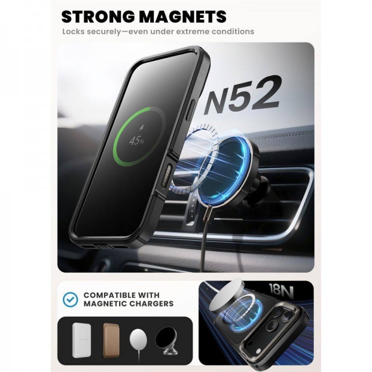 Θήκη I-BLASON SUPCASE ARES FLIP MAG MAGSAFE για APPLE iPhone 17 PRO MAX 6.9 5G 2025 - ΜΑΥΡΟ