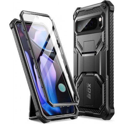 Θήκη SUPCASE IBLSN ARMORBOX  με Προστατευτικό οθήνης και Βάση για GOOGLE PIXEL 9 / 9 PRO - ΜΑΥΡΟ