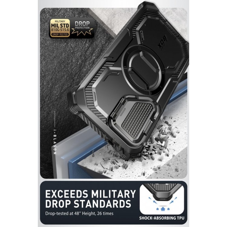 Θήκη I-BLASON SUPCASE Armorbox MagSafe με Προστασία κάμερας για SAMSUNG GALAXY S24 5G 2024 - ΜΑΥΡΟ