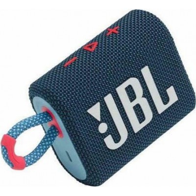 JBL GO3 Portable Bluetooth Speaker, Waterproof IP67 Bluetooth Palm Sized Water Resistant - BLUE PINK - JBLGO3BLUP
