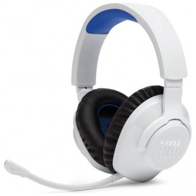 JBL by HARMAN Quantum 360P για Sony PlayStation 4/5 ,Bluetooth Over-Head Ασύρματα ακουστικά με μικρόφωνο - Λευκό/Μπλε - ΗΑ-JBLQ360PWLWHTBLU