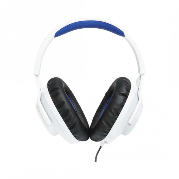 JBL by HARMAN Quantum 100P για Gaming ,Wired 3.5mm Jack, Over-Head Ενσύρματα ακουστικά με αποσπώμενο BOOM μικρόφωνο - Λευκό/Μπλε - JBLQ100PWHTBLU