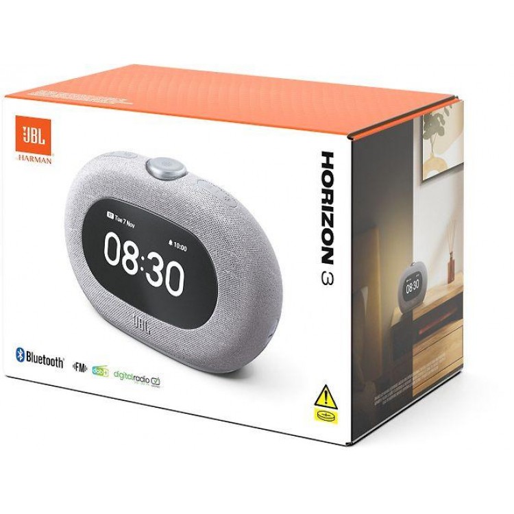 JBL Horizon 3 Φορητό Ασύρματο Bluetooth Ηχείο, clock radio με λειτουργίες sleep/αφύπνισης ξυπνητήρι - ΓΚΡΙ - JBLHORIZON3GRYEP