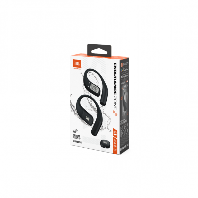 JBL by HARMAN Endurance Zone BLUETOOTH True Wireless Hands-Free Αir conduction Open-ear Ακουστικά - ΜΑΥΡΟ - JBLENDUZONEBLKG