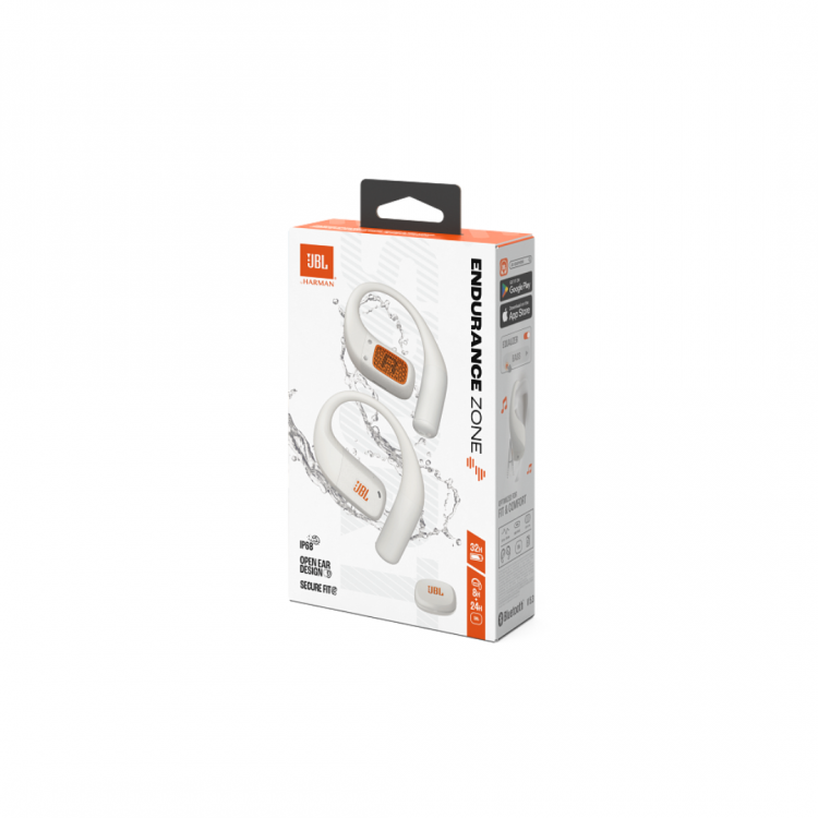 JBL by HARMAN Endurance Zone BLUETOOTH True Wireless Hands-Free Αir conduction Open-ear Ακουστικά - ΛΕΥΚΟ - JBLENDUZONEWHT