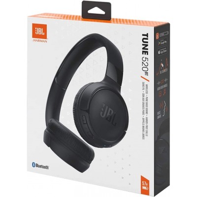 JBL by HARMAN Tune 520BT Bluetooth Ασύρματα ακουστικά Hands-Free Over Head Εργονομικά με μικρόφωνο - ΜΑΥΡΟ - JBLT520BTBLKEU