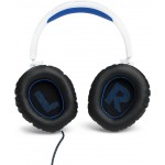 JBL by HARMAN Quantum 100P για Gaming ,Wired 3.5mm Jack, Over-Head Ενσύρματα ακουστικά με αποσπώμενο BOOM μικρόφωνο - Λευκό/Μπλε - JBLQ100PWHTBLU