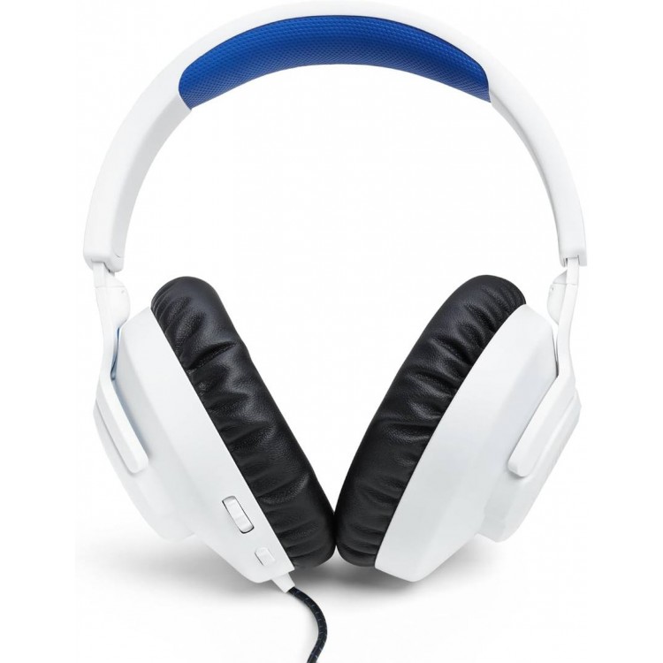 JBL by HARMAN Quantum 100P για Gaming ,Wired 3.5mm Jack, Over-Head Ενσύρματα ακουστικά με αποσπώμενο BOOM μικρόφωνο - Λευκό/Μπλε - JBLQ100PWHTBLU