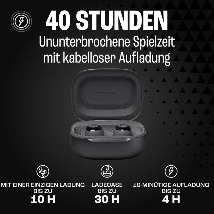 JBL by HARMAN Live Buds 3, True Ασύρματα Ακουστικά Ear-Buds Headphones, True ANC, BT Headset Hands-Free με εργονομικά Earbuds - ΜΑΥΡΟ - JBLLIVEBUDS3BLK