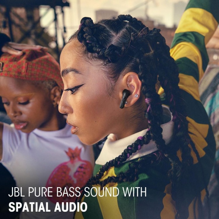 JBL by HARMAN Tune TWS Flex 2, True Wireless Ear-Buds Headphones, NC, Touch, BT Headset BLUETOOTH Hands-Free με εργονομικά Earbuds - ΜΑΥΡΟ Ghost Edition - JBLTFLEX2GBLK 