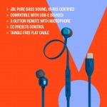 JBL by HARMAN Tune 310C, Flat cable Ακουστικά Hands-Free Wired In-Ear Pure Bass Sound, Μικρόφωνο και USB-C Θύρα - ΚΟΚΚΙΝΟ - HA-JBLT310CRED