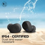 JBL by HARMAN Wave BUDS TWS, True Wireless In-Ear Ακουστικά BT BLUETOOTH με IP54 & IPX2 Waterproof - ΜΑΥΡΟ - JBLWBUDSBLK