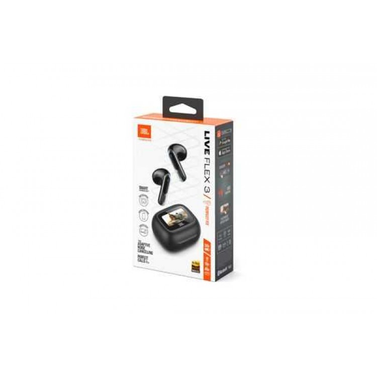 JBL by HARMAN Live Flex 3 TWS, True Ασύρματα Ακουστικά Ear-Buds Headphones, True ANC, BT Headset Hands-Free με εργονομικά Earbuds - ΜΑΥΡΟ - JBLLIVEFLEX3BLK