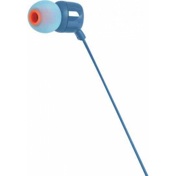 JBL by HARMAN, T110 Ακουστικά mic Hands-Free FLAT CABLE με εργονομικά Ear Pads - ΜΠΛΕ - JBLT110BLUE
