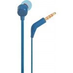 JBL by HARMAN, T110 Ακουστικά mic Hands-Free FLAT CABLE με εργονομικά Ear Pads - ΜΠΛΕ - JBLT110BLUE