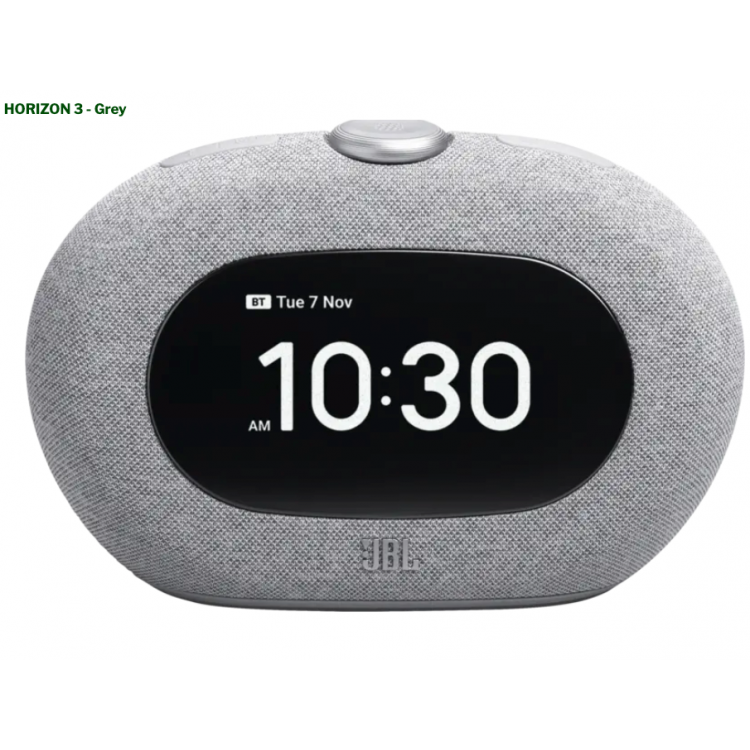 JBL Horizon 3 Φορητό Ασύρματο Bluetooth Ηχείο, clock radio με λειτουργίες sleep/αφύπνισης ξυπνητήρι - ΓΚΡΙ - JBLHORIZON3GRYEP