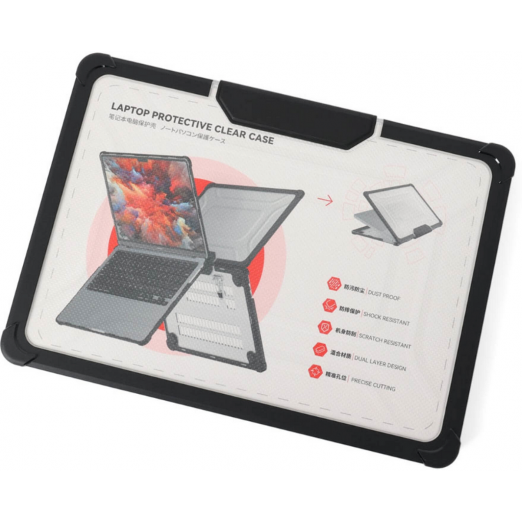 Θήκη Honju FIT Kickstand για Apple MacBook Air 15,3" (M2 2023, M3 2024, M4 2025) - ΜΑΥΡΟ ΔΙΑΦΑΝΟ - 62608