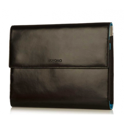 KNOMO Knomad Genuine Leather Handmade Sleeve Case for iPad mini 7-8", Smartphones and Tablets 8" - Black - KN-14-090-BLK