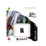 Kingston MicroSDXC Κάρτα Μνήμης Canvas Select Plus, Class 10 / UHS-1 U3, 64GB - ΜΑΥΡΟ - SDCS2/64GBSP