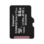 Kingston MicroSDXC Κάρτα Μνήμης Canvas Select Plus, Class 10 / UHS-1 U3, 64GB - ΜΑΥΡΟ - SDCS2/64GBSP