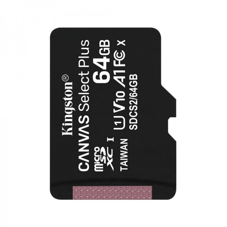 Kingston MicroSDXC Κάρτα Μνήμης Canvas Select Plus, Class 10 / UHS-1 U3, 64GB - ΜΑΥΡΟ - SDCS2/64GBSP
