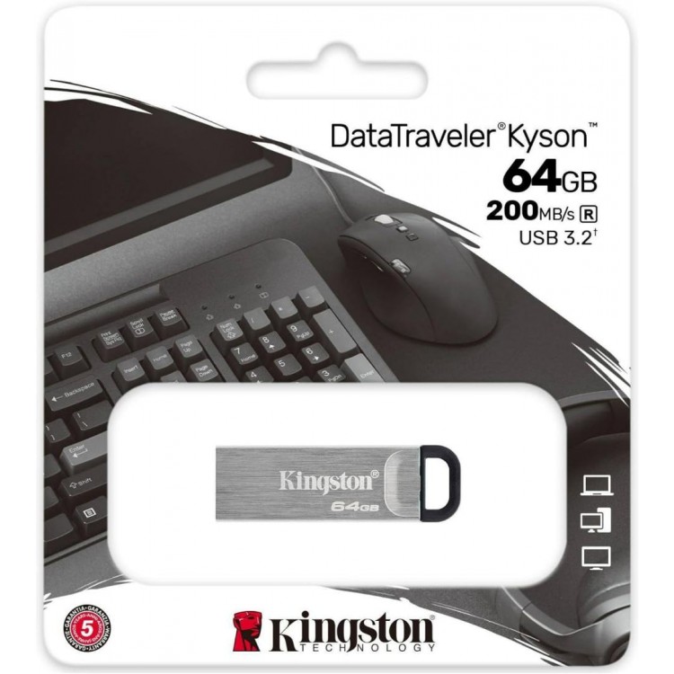 KINGSTON USB Stick DT Kyson (DTKN/64GB) - USB-A 3.2 FlashDrive, 64GB - Black