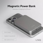 LINQ MAGSAFE SLIM Magnetic Wireless PowerBank 10K με MAGSAFE Qi2, 15W με Θύρα USB-C,Μαγνητικός Φορητός Ασύρματος Φορτιστής 10.000mAh - LQ-LQWP102 - ΓΚΡΙ