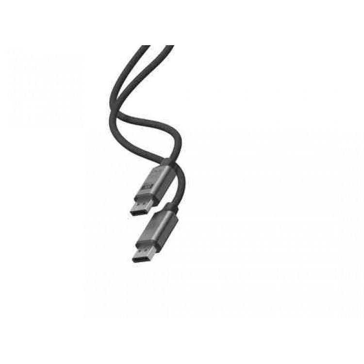 LINQ PRO καλώδιο Braided Display Port σε Display Port, για 8K Display/TV 8K/60Hz ή 4K/144Hz 32Gbps , DP1.4 32Gbps HDR, 2μ. - LQ-LQ48025 - ΓΚΡΙ